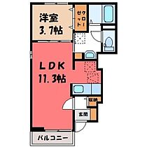 群馬県伊勢崎市田部井町1丁目（賃貸アパート1LDK・1階・37.13㎡） その2