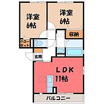 群馬県伊勢崎市連取町（賃貸アパート2LDK・2階・52.55㎡） その2