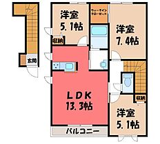 群馬県伊勢崎市連取町（賃貸アパート3LDK・2階・73.69㎡） その2