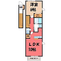 群馬県伊勢崎市境女塚（賃貸アパート1LDK・2階・42.37㎡） その2