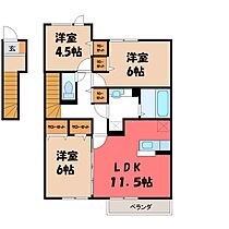 群馬県伊勢崎市韮塚町（賃貸アパート3LDK・2階・74.16㎡） その2