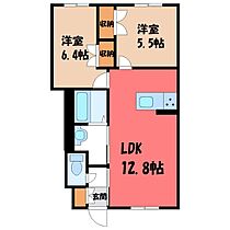 群馬県伊勢崎市三室町（賃貸アパート2LDK・1階・53.66㎡） その2