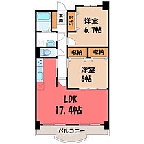 群馬県前橋市天川大島町（賃貸マンション2LDK・2階・67.66㎡） その2