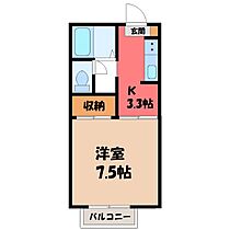 茨城県古河市松並2丁目（賃貸アパート1K・2階・24.07㎡） その2