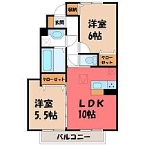 群馬県伊勢崎市今泉町1丁目（賃貸アパート2LDK・1階・51.25㎡） その2