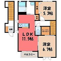 群馬県伊勢崎市南千木町（賃貸アパート2LDK・2階・61.63㎡） その2