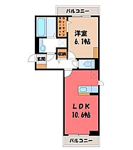 群馬県前橋市六供町2丁目（賃貸アパート1LDK・2階・42.93㎡） その2