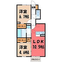 群馬県伊勢崎市曲沢町（賃貸アパート2LDK・1階・50.38㎡） その2