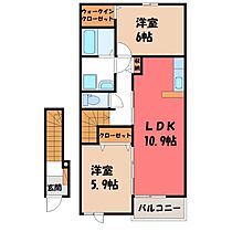 群馬県伊勢崎市境栄（賃貸アパート2LDK・2階・57.21㎡） その2