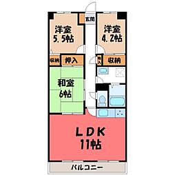 フォレストマンション 3LDKの間取図画像