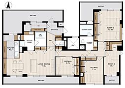 松原ハイデンス 4LDKの間取図画像