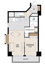 ルジェンテ・リベル上野稲荷町 1LDKの間取図画像