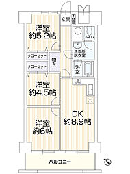 フロンティアビレッジ琴似コート 3DKの間取図画像