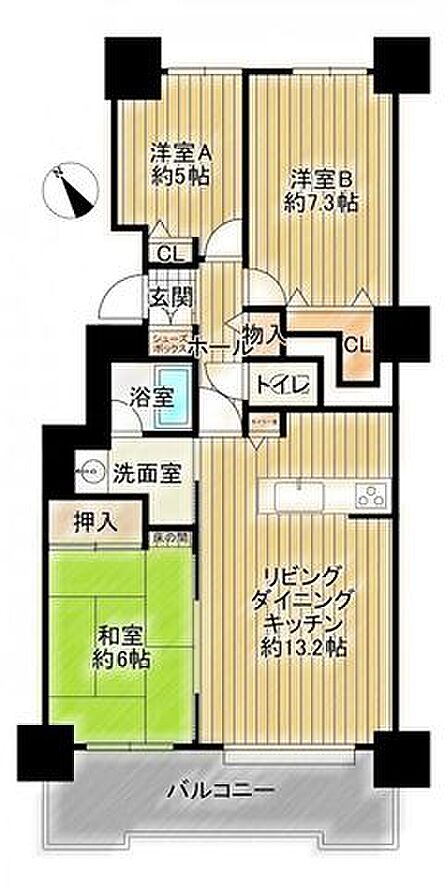 【間取図】間取図は手書きの為現況と相違する場合は現況を優先致します。現況の間取図です。