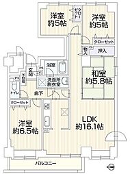 ヒラギシシティハウス 4LDKの間取図画像
