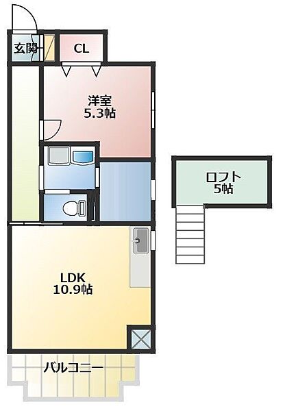 スカイヒルズ 203｜千葉県船橋市東船橋4丁目(賃貸マンション1LDK・2階・40.67㎡)の写真 その2