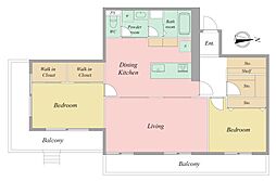 ロイヤルシャトー南高林 2LDKの間取図画像