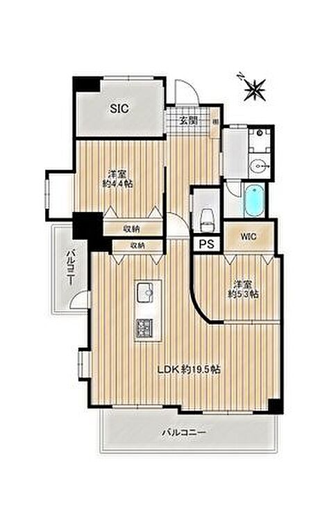 ◆3階角住戸◆アイランドキッチン◆LDK約19.5帖◆収納充実◆専用駐車場有