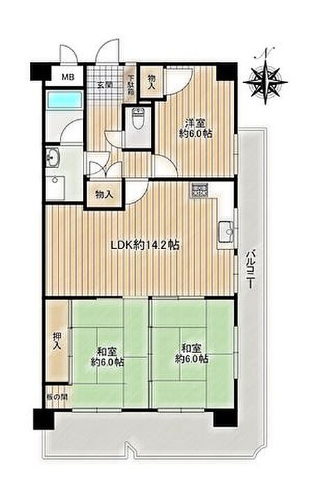 3LDK 間取り