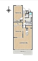 矢田川パークハウスB棟ベゴニア 3LDKの間取図画像