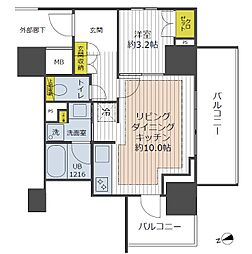 イニシア町屋ステーションサイト 1LDKの間取図画像