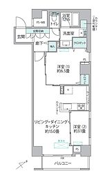 コートヒルズ高輪 2LDKの間取図画像