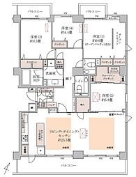 鎌倉雪ノ下ガーデンフラッツ 4LDKの間取図画像