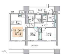 イニシア新川崎 2LDKの間取図画像