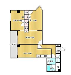 信開ドムス敦賀 3DKの間取図画像