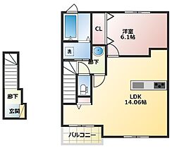 Bel Sieg 201 ｜ 愛知県豊川市下長山町中屋敷35-9（賃貸アパート1LDK・2階・51.74㎡） その2