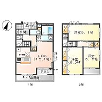 Jiro佐土 101 ｜ 愛知県豊川市佐土町24-1（賃貸タウンハウス3LDK・1階・85.67㎡） その2