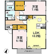 レフィナード松原　B 101 ｜ 愛知県豊橋市弥生町字松原70番6（賃貸アパート2LDK・1階・66.27㎡） その2