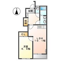 エルヴェ南小向Ａ  ｜ 愛知県豊橋市新栄町字南小向（賃貸アパート1LDK・1階・44.56㎡） その2