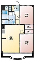 オリエンタルハイツ 501 ｜ 愛知県豊橋市東脇1丁目16-8（賃貸マンション2LDK・5階・58.00㎡） その2