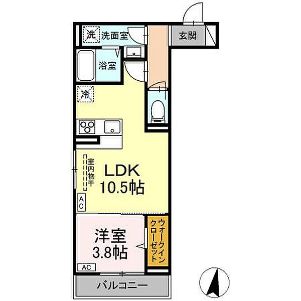 D-residence中央公園 203｜広島県福山市明治町(賃貸アパート1LDK・2階・37.00㎡)の写真 その2