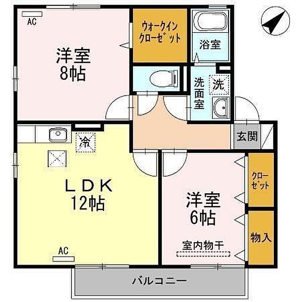 セジュールプルミエ　A棟 102｜広島県福山市新涯町3丁目(賃貸アパート2LDK・1階・62.95㎡)の写真 その2