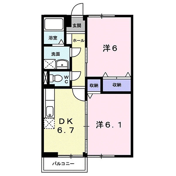 ニューコーポ高屋Ａ 201｜岡山県井原市高屋町2丁目(賃貸アパート2DK・2階・47.23㎡)の写真 その2