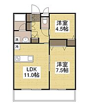 Ｆｕｊｉｋｉ　Ｃｏｒｐｏ　2L 101 ｜ 広島県福山市神辺町大字川南1353-9（賃貸アパート2LDK・1階・53.32㎡） その2