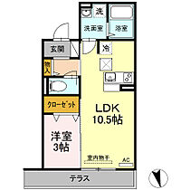 ISOKAZE 107 ｜ 広島県福山市港町2丁目14-23（賃貸アパート1LDK・1階・34.44㎡） その2