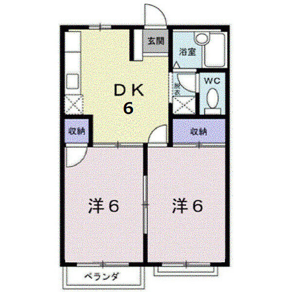 エルディム伊田 202｜広島県福山市東川口町4丁目(賃貸アパート2DK・2階・39.74㎡)の写真 その2