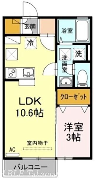 パークサウス ｜香川県高松市西ハゼ町(賃貸アパート1LDK・1階・33.39㎡)の写真 その2