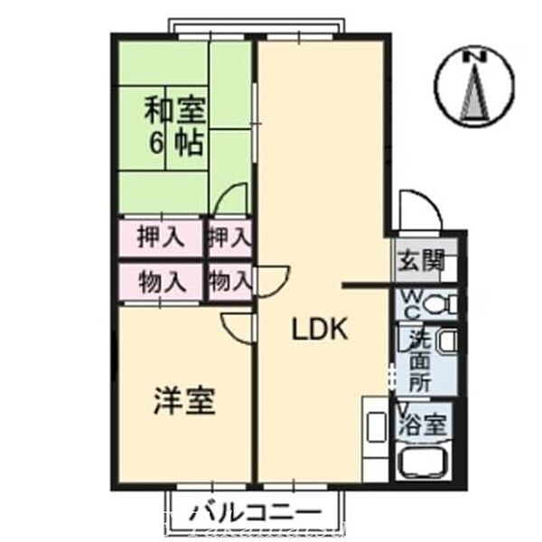 フレグランス中塚　Ａ棟 ｜香川県高松市木太町(賃貸アパート2LDK・2階・57.42㎡)の写真 その2