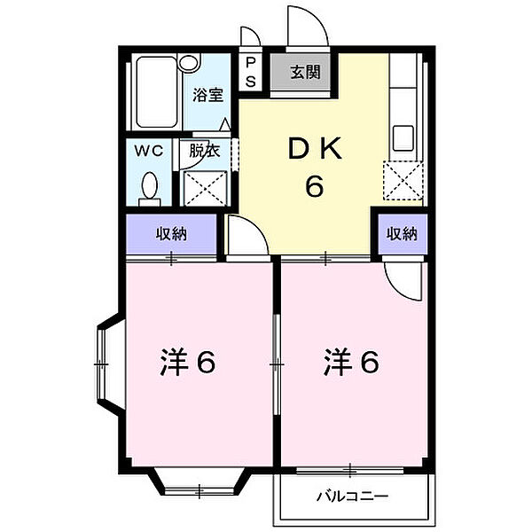 香川県高松市香西本町(賃貸アパート2DK・2階・39.67㎡)の写真 その2