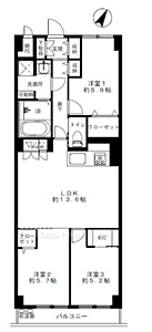 間取り:南東向きにつき陽当たり良好!収納多数な3LDK 間取り:南東向きにつき陽当たり良好!収納多数な3LDK