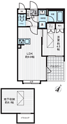ジェイパーク笹塚 1LDKの間取図画像
