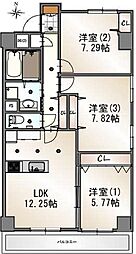 メゾン東船場 3LDKの間取図画像