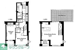 フレンシア外苑西 7階2LDKの間取り