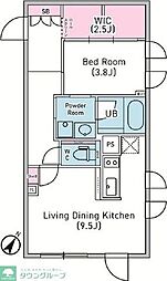 デュオメゾン渋谷松濤 1階1LDKの間取り