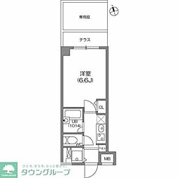 ガーラプレイス八幡山壱番館 1階1Kの間取り