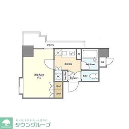 パレステュディオ渋谷ＳＴＡＴＩＯＮＦＲＯＮＴ 6階1Kの間取り